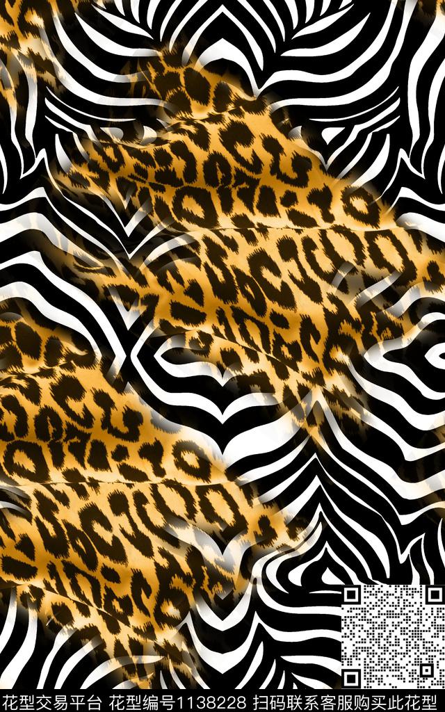洋阳---动物纹斑马纹与豹纹时尚动物纹数码印花华亿平台下载（图片编号: 1138228） - 瓦栏（Walan）