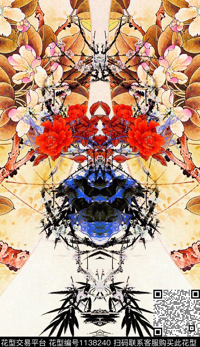 清爽复古民族风数码印花华亿平台下载（图片编号: 1138240） - 瓦栏（Walan）