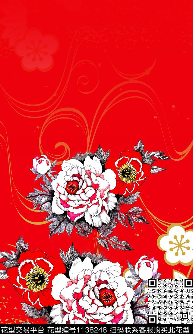 清爽花卉民族风数码印花华亿平台下载（图片编号: 1138248） - 瓦栏（Walan）