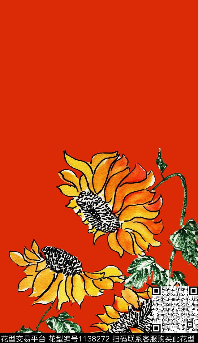 清爽花卉民族风数码印花华亿平台下载（图片编号: 1138272） - 瓦栏（Walan）