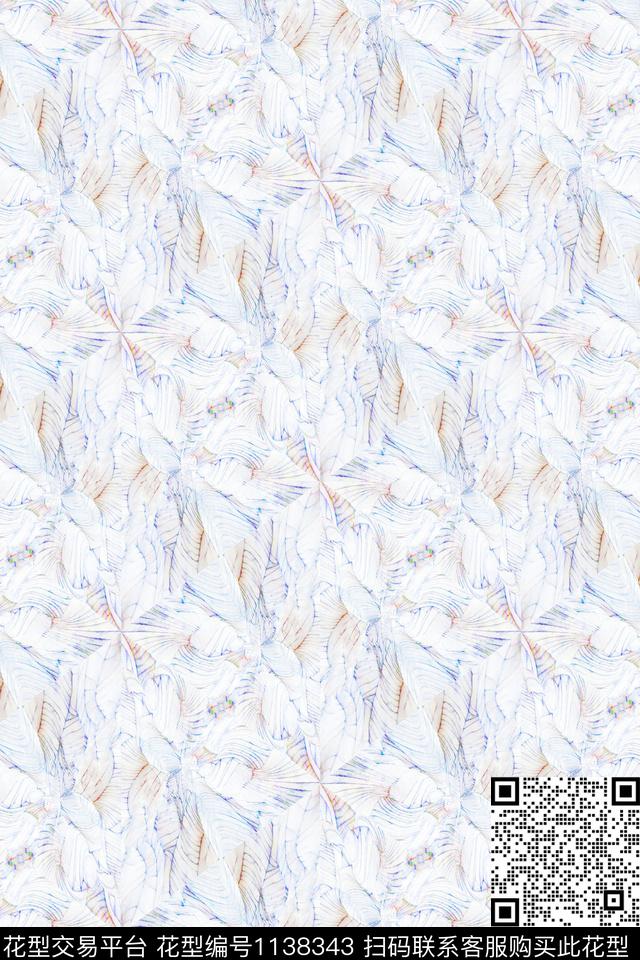 抽象休闲大牌风数码印花华亿平台下载（图片编号: 1138343） - 瓦栏（Walan）