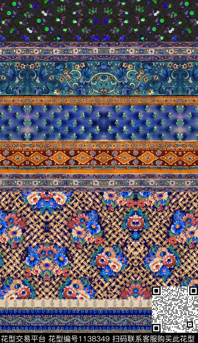 波西米亚中老年花纹数码印花华亿平台下载（图片编号: 1138349） - 瓦栏（Walan）