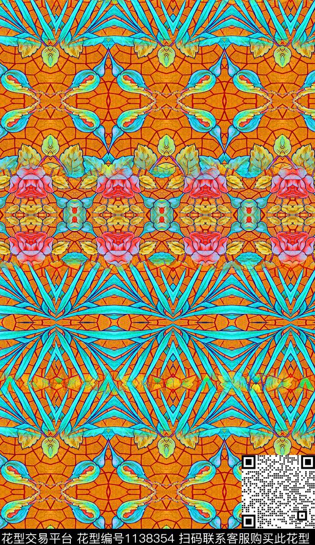 波西米亚中老年花纹数码印花华亿平台下载（图片编号: 1138354） - 瓦栏（Walan）