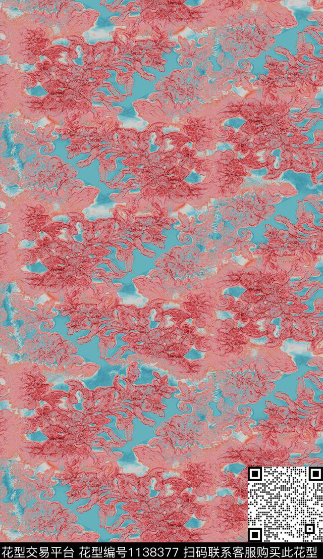 纹理抽象花纹数码印花华亿平台下载（图片编号: 1138377） - 瓦栏（Walan）