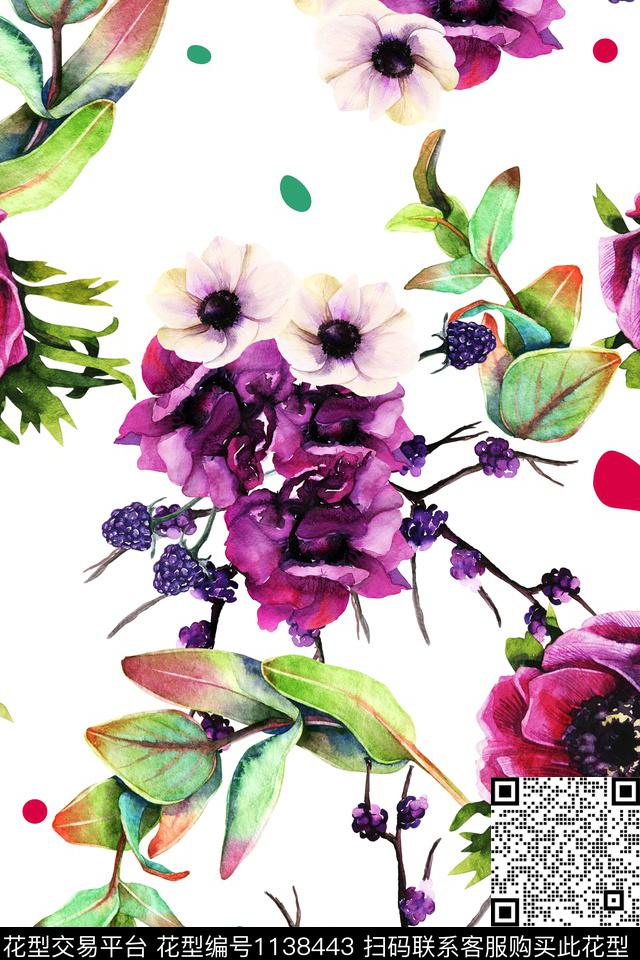 春夏华亿平台大牌风花卉数码印花华亿平台下载（图片编号: 1138443） - 瓦栏（Walan）