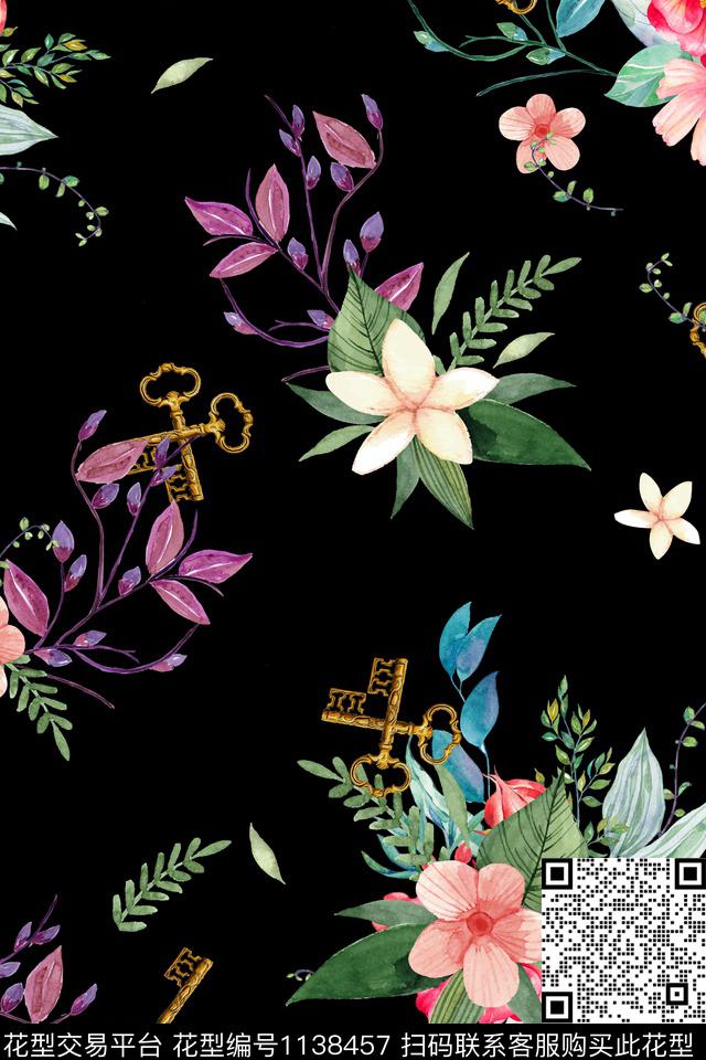 春夏华亿平台大牌风花卉数码印花华亿平台下载（图片编号: 1138457） - 瓦栏（Walan）