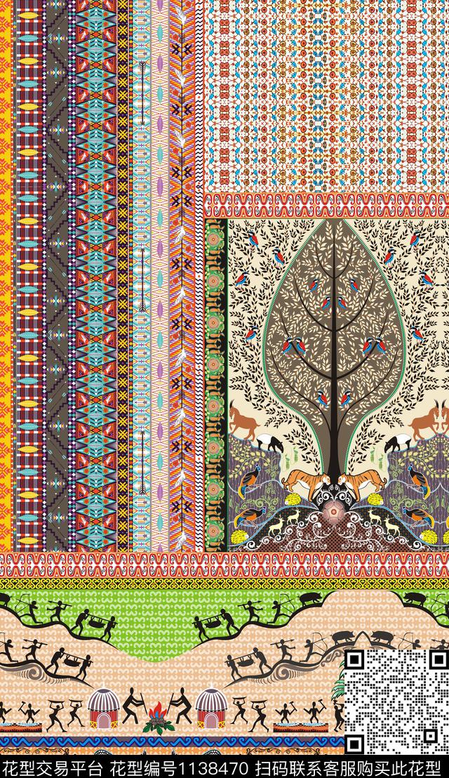 波西米亚中老年花纹数码印花华亿平台下载（图片编号: 1138470） - 瓦栏（Walan）