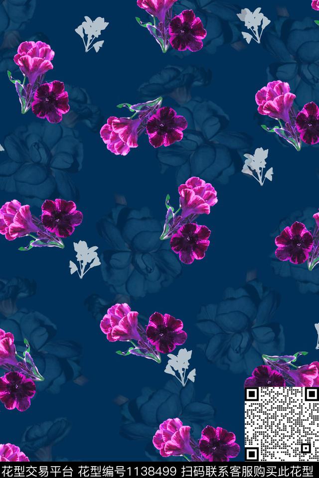 春夏华亿平台数码华亿平台花卉数码印花华亿平台下载（图片编号: 1138499） - 瓦栏（Walan）