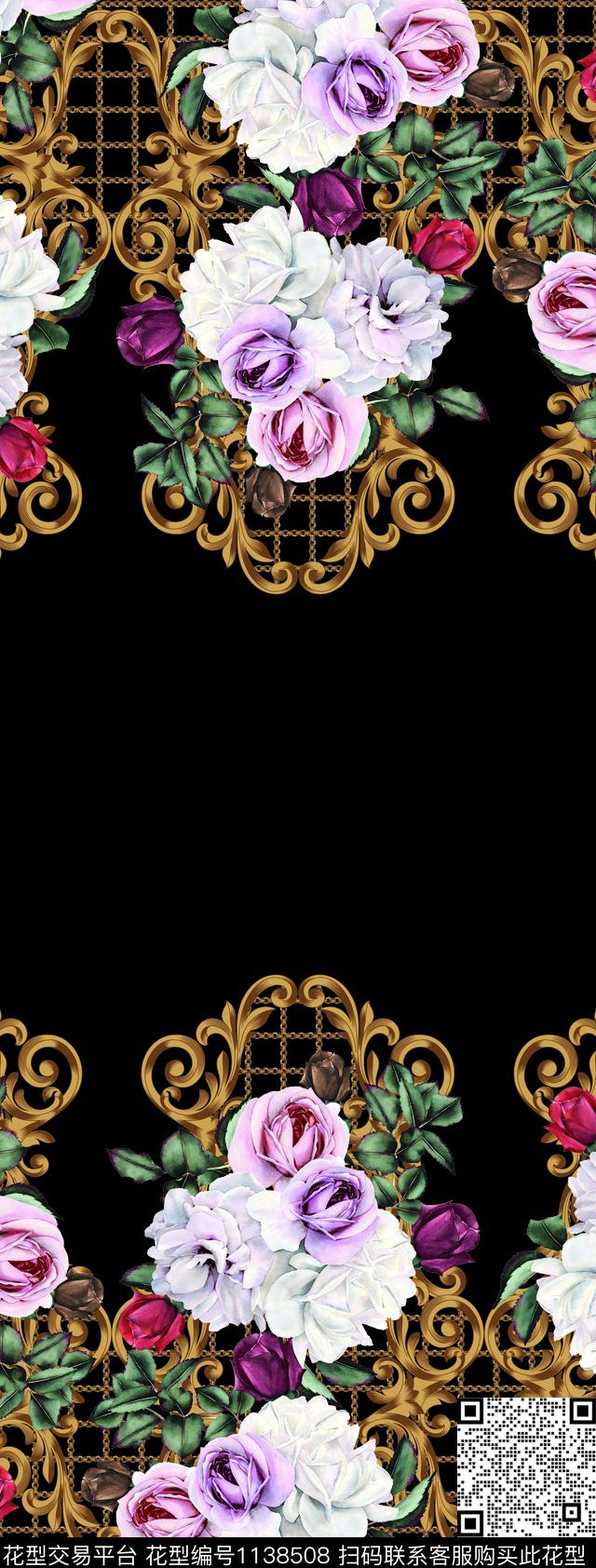满版散花大牌风定位花数码印花华亿平台下载（图片编号: 1138508） - 瓦栏（Walan）