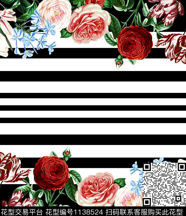 满版散花大牌风定位花数码印花华亿平台下载（图片编号: 1138524） - 瓦栏（Walan）
