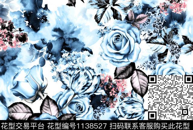 满版散花大牌风定位花数码印花华亿平台下载（图片编号: 1138527） - 瓦栏（Walan）