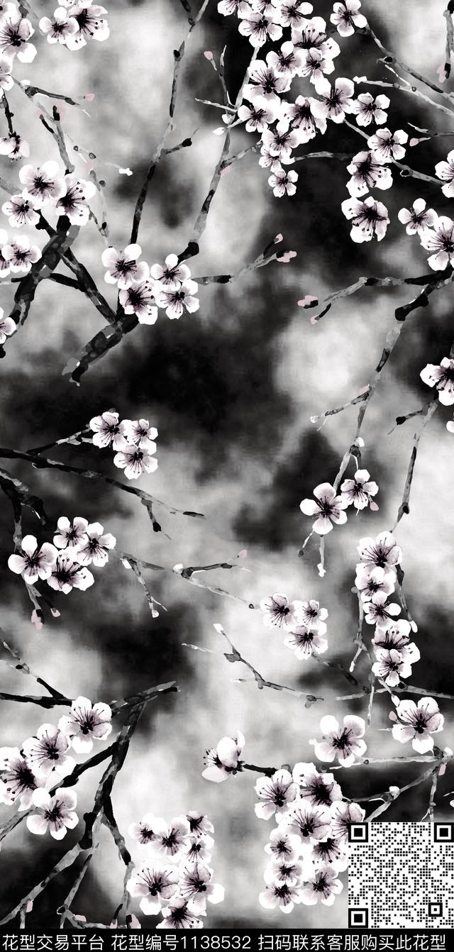 满版散花大牌风定位花数码印花华亿平台下载（图片编号: 1138532） - 瓦栏（Walan）