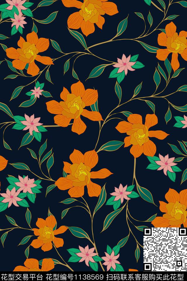 女装小碎花花卉数码印花华亿平台下载（图片编号: 1138569） - 瓦栏（Walan）
