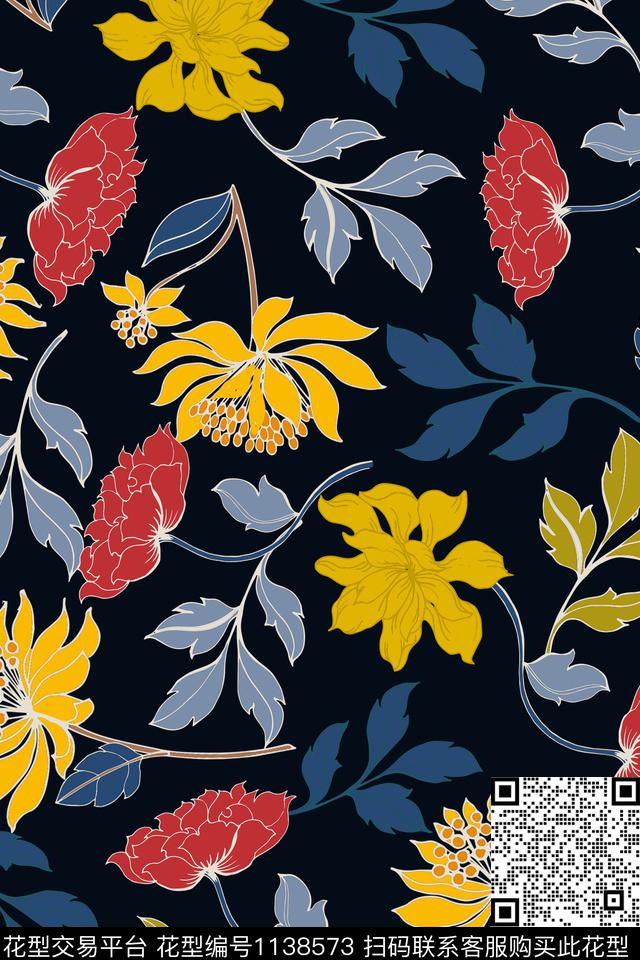 女装小碎花花卉数码印花华亿平台下载（图片编号: 1138573） - 瓦栏（Walan）