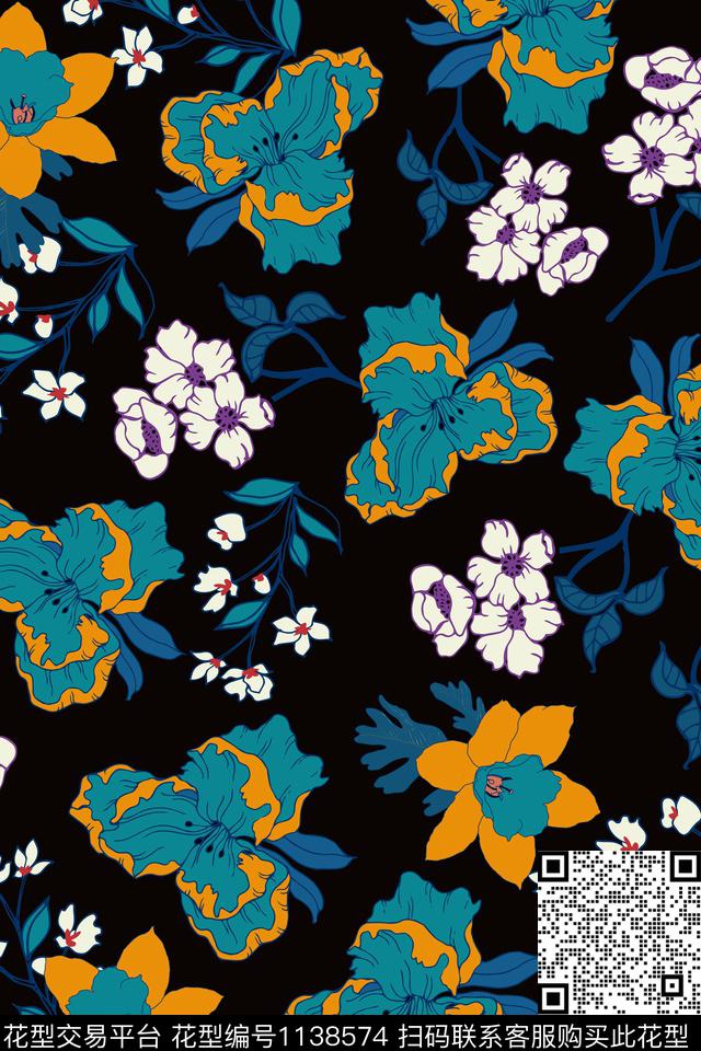 女装小碎花花卉数码印花华亿平台下载（图片编号: 1138574） - 瓦栏（Walan）
