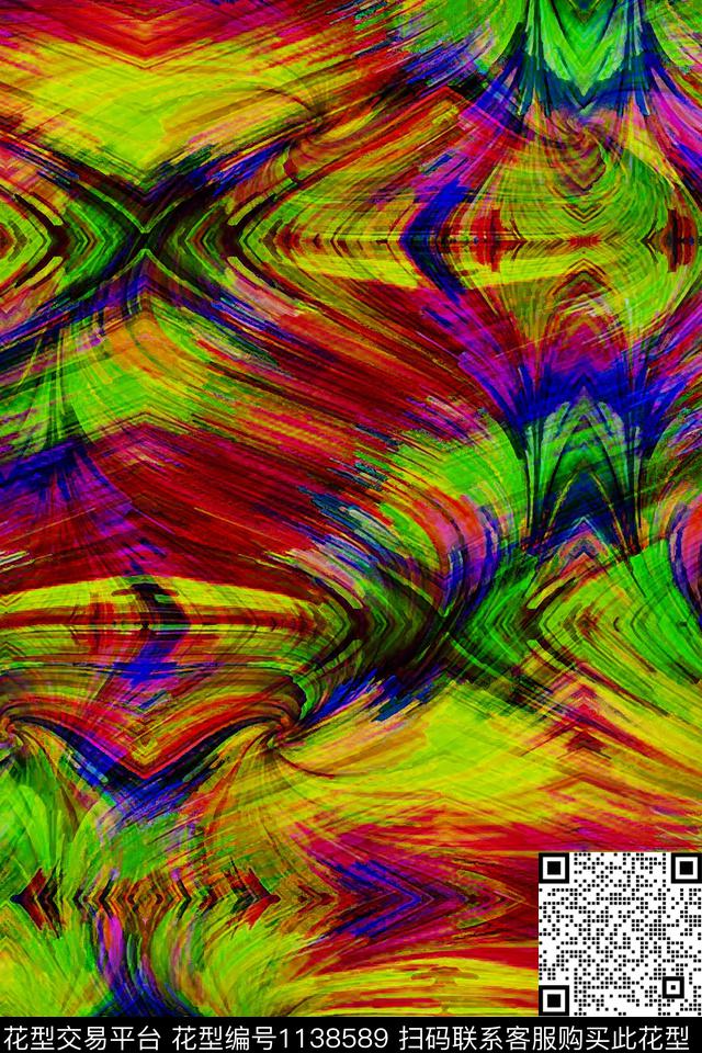 趣味纹理抽象数码印花华亿平台下载（图片编号: 1138589） - 瓦栏（Walan）