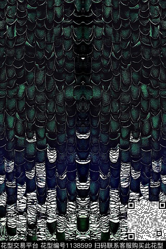 抽象休闲大牌风数码印花华亿平台下载（图片编号: 1138599） - 瓦栏（Walan）