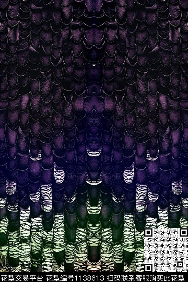 抽象休闲大牌风数码印花华亿平台下载（图片编号: 1138613） - 瓦栏（Walan）