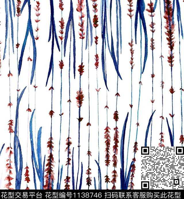 小碎花小清新薰衣草数码印花华亿平台下载（图片编号: 1138746） - 瓦栏（Walan）
