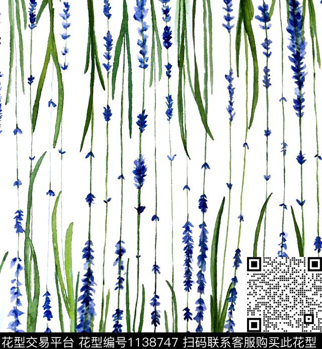 小碎花小清新薰衣草数码印花华亿平台下载（图片编号: 1138747） - 瓦栏（Walan）