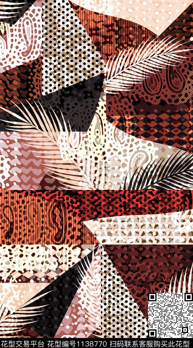 抽象大牌风数码华亿平台数码印花华亿平台下载（图片编号: 1138770） - 瓦栏（Walan）