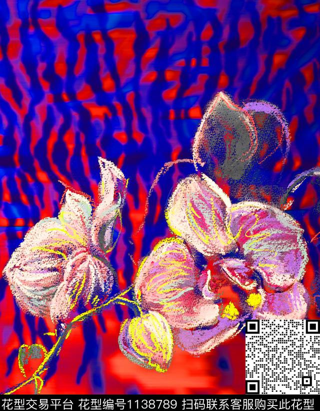 大花定位花花卉数码印花华亿平台下载（图片编号: 1138789） - 瓦栏（Walan）