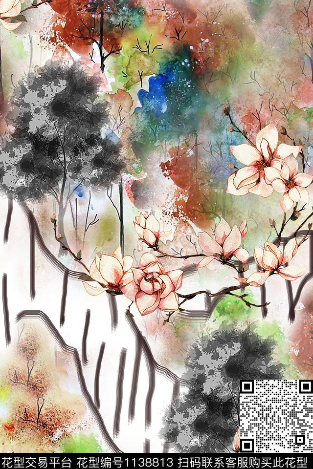 大牌风数码华亿平台花卉数码印花华亿平台下载（图片编号: 1138813） - 瓦栏（Walan）