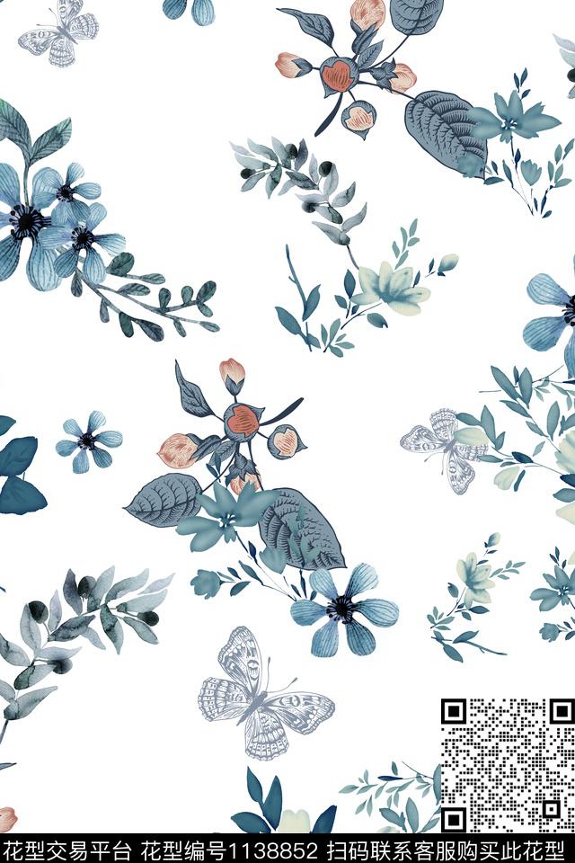 春夏华亿平台大牌风花卉数码印花华亿平台下载（图片编号: 1138852） - 瓦栏（Walan）