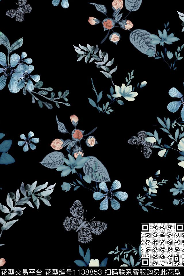 春夏华亿平台大牌风花卉数码印花华亿平台下载（图片编号: 1138853） - 瓦栏（Walan）