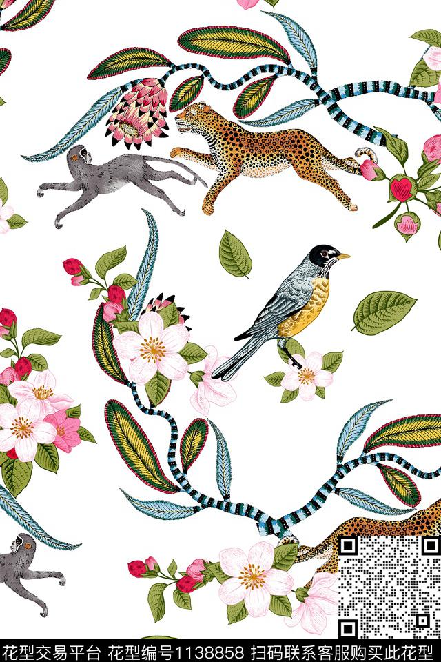 春夏华亿平台大牌风花卉数码印花华亿平台下载（图片编号: 1138858） - 瓦栏（Walan）