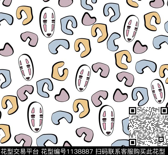 清爽底花卉抽象豹纹数码印花华亿平台下载（图片编号: 1138887） - 瓦栏（Walan）