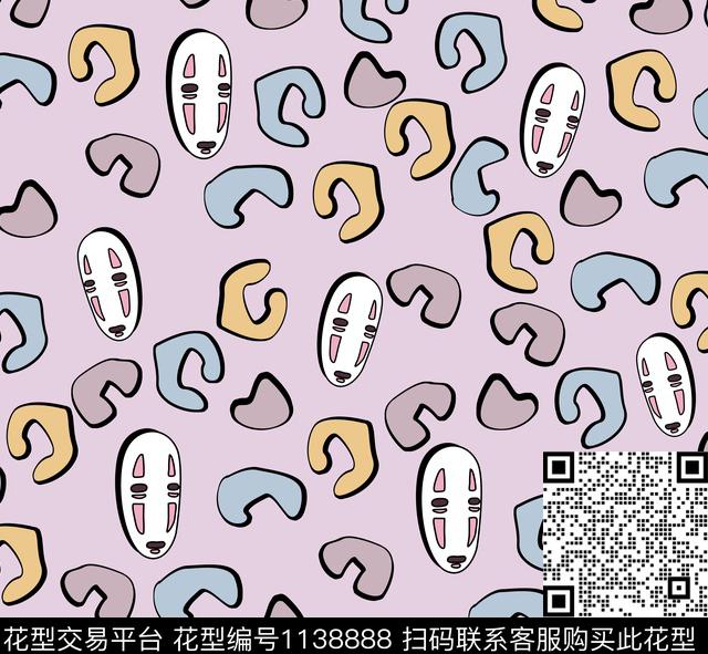 清爽底花卉抽象豹纹数码印花华亿平台下载（图片编号: 1138888） - 瓦栏（Walan）