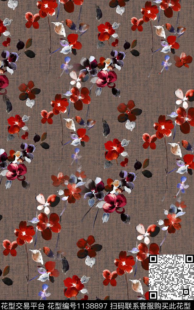 肌理数码华亿平台花卉数码印花华亿平台下载（图片编号: 1138897） - 瓦栏（Walan）