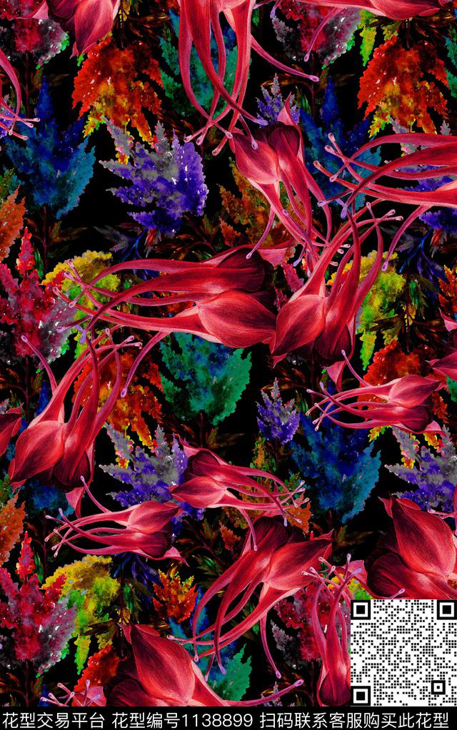 肌理数码华亿平台花卉数码印花华亿平台下载（图片编号: 1138899） - 瓦栏（Walan）