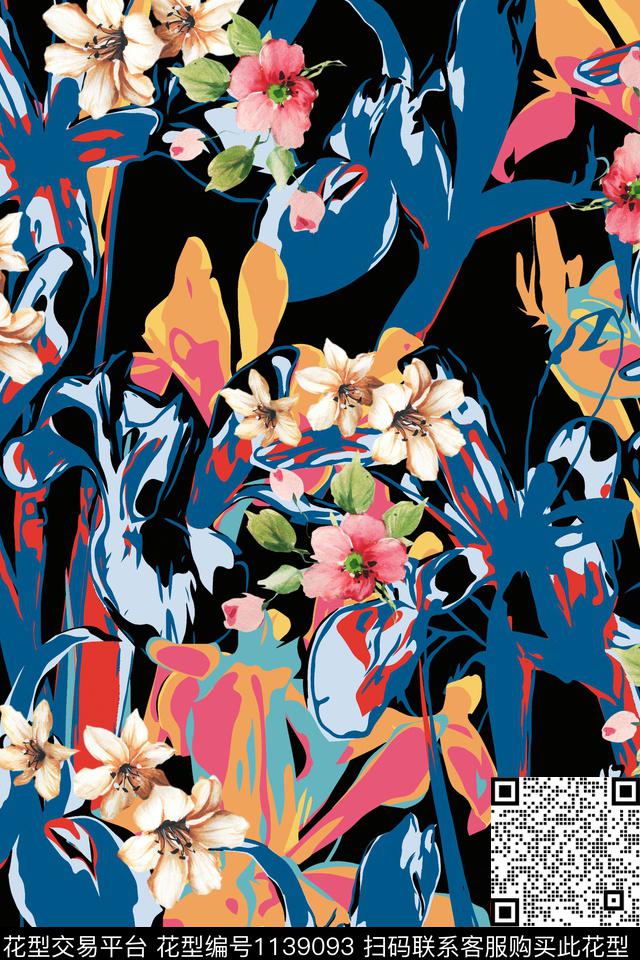 大牌风数码华亿平台花卉数码印花华亿平台下载（图片编号: 1139093） - 瓦栏（Walan）