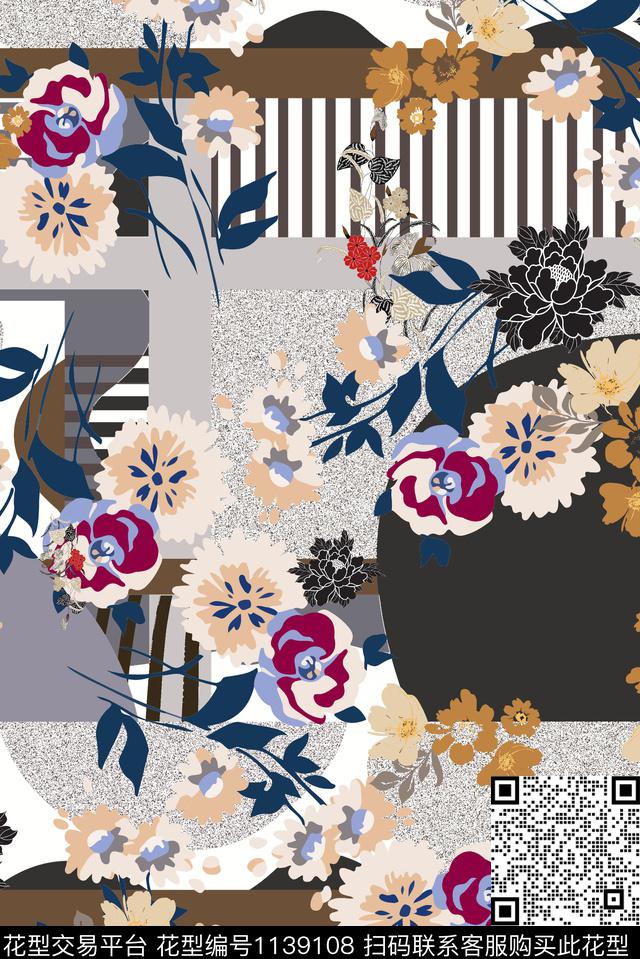 大牌风数码华亿平台几何数码印花华亿平台下载（图片编号: 1139108） - 瓦栏（Walan）