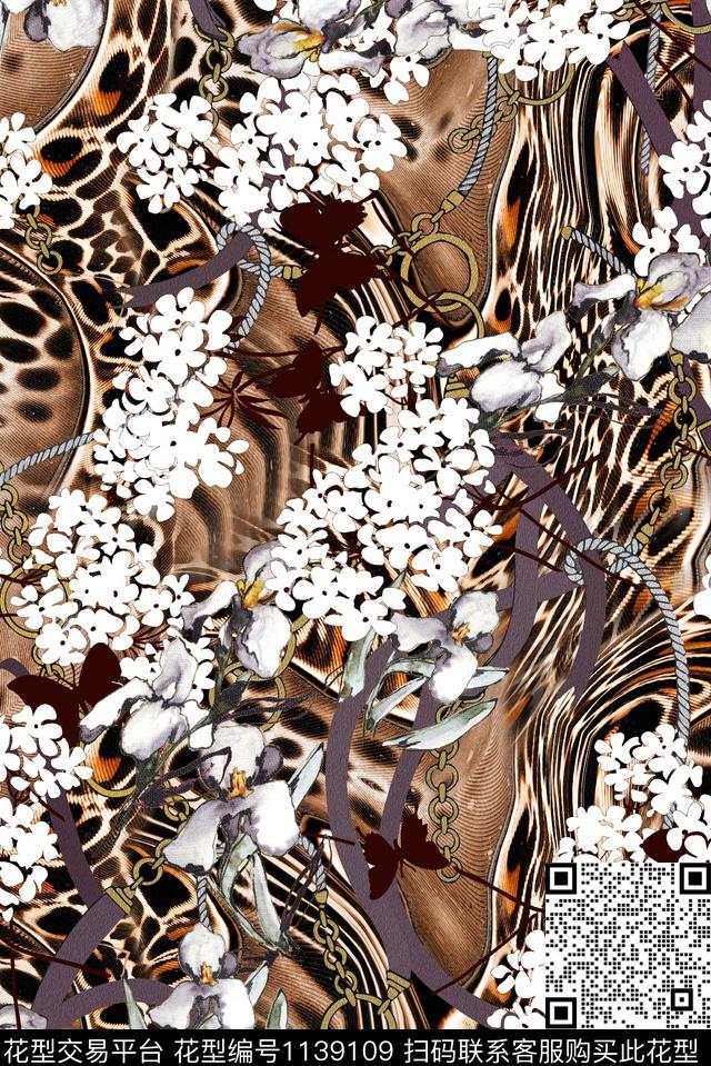 豹纹大牌风数码华亿平台数码印花华亿平台下载（图片编号: 1139109） - 瓦栏（Walan）