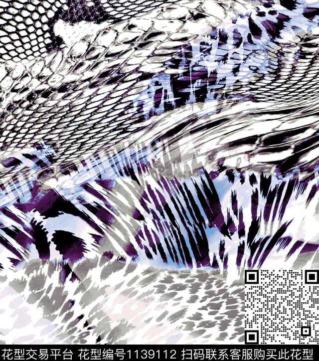 豹纹大牌风蛇纹数码印花华亿平台下载（图片编号: 1139112） - 瓦栏（Walan）