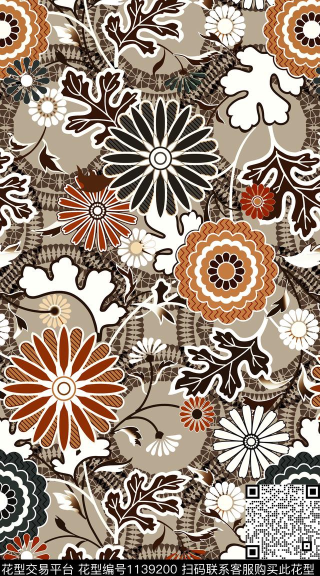 抽象大牌风数码华亿平台数码印花华亿平台下载（图片编号: 1139200） - 瓦栏（Walan）