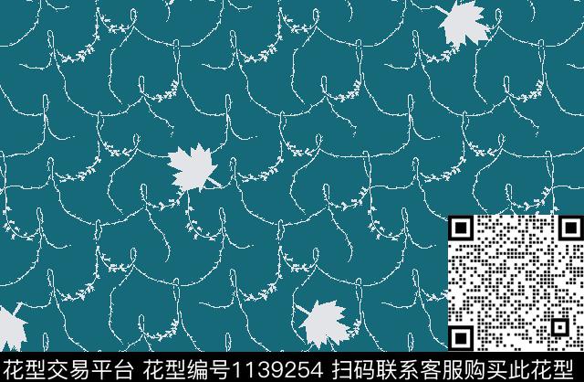 大牌风线条花卉绿植树叶传统印花华亿平台下载（图片编号: 1139254） - 瓦栏（Walan）