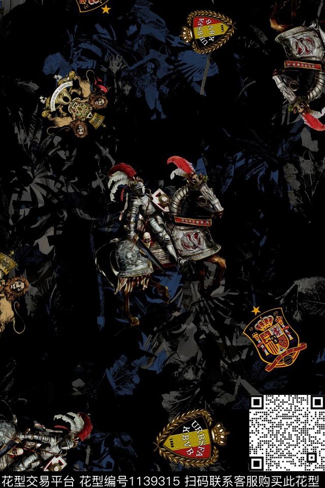 潮牌欧洲大牌风数码印花华亿平台下载（图片编号: 1139315） - 瓦栏（Walan）