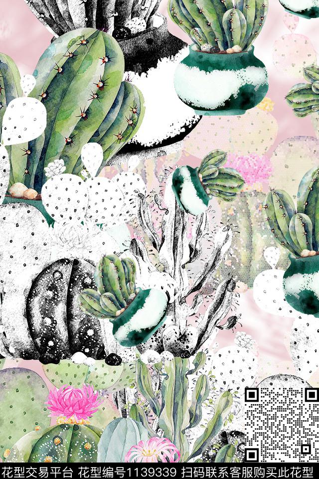 绿植树叶大牌风数码华亿平台数码印花华亿平台下载（图片编号: 1139339） - 瓦栏（Walan）