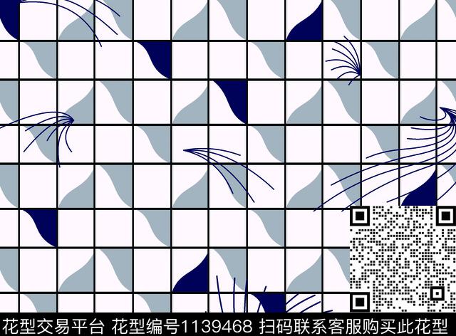 格子抽象几何传统印花华亿平台下载（图片编号: 1139468） - 瓦栏（Walan）