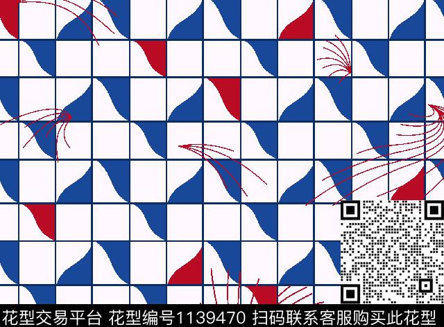 格子抽象几何传统印花华亿平台下载（图片编号: 1139470） - 瓦栏（Walan）