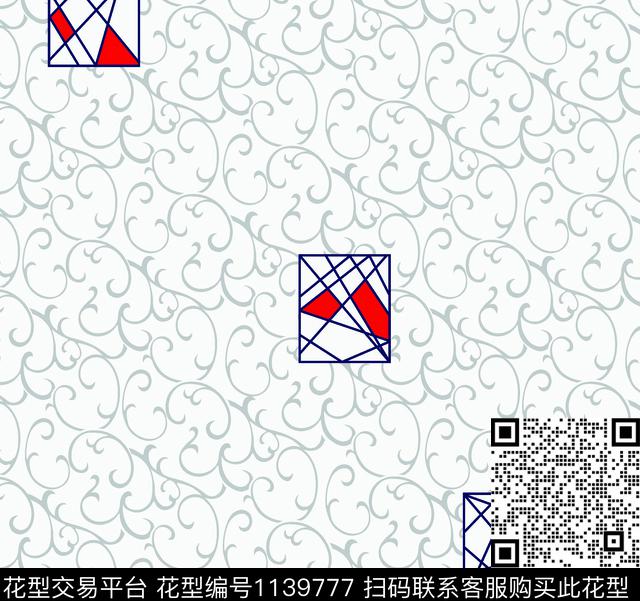 男装几何花卉传统印花华亿平台下载（图片编号: 1139777） - 瓦栏（Walan）