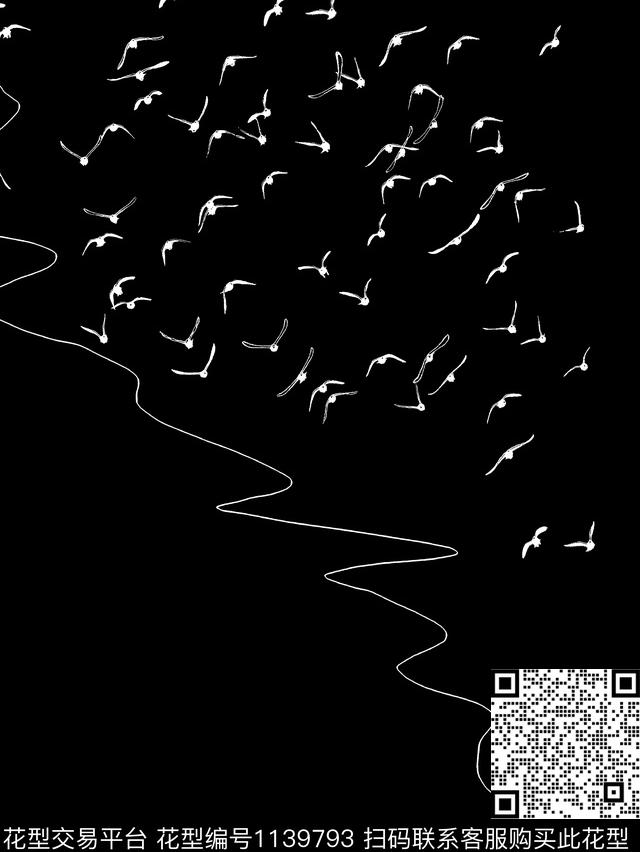 潮牌手绘玫瑰黑白华亿平台传统印花华亿平台下载（图片编号: 1139793） - 瓦栏（Walan）