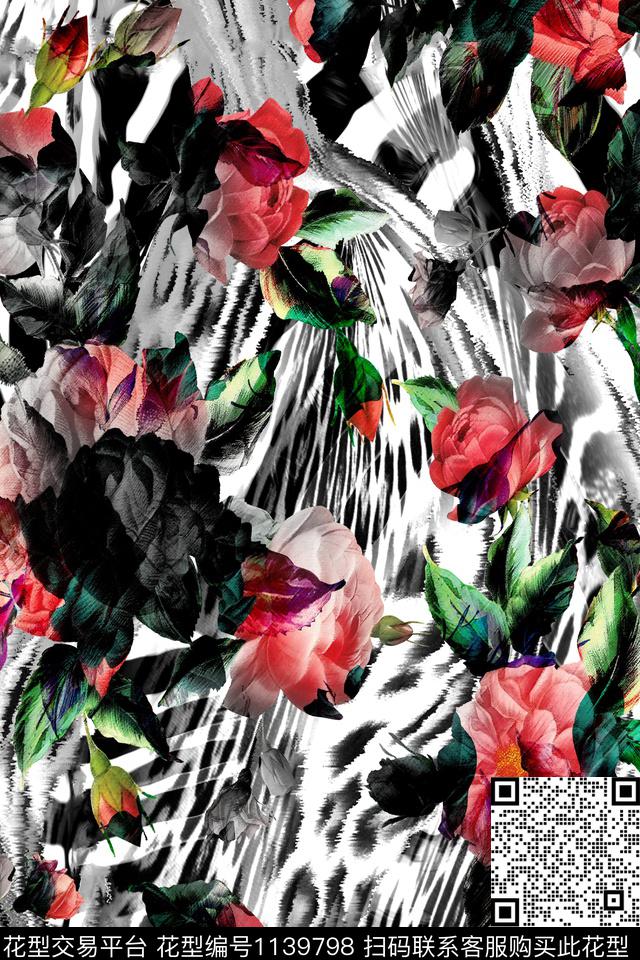 春夏华亿平台动物大牌风数码印花华亿平台下载（图片编号: 1139798） - 瓦栏（Walan）