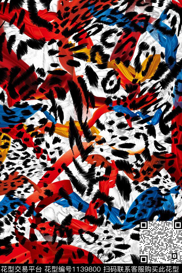 抽象春夏华亿平台动物数码印花华亿平台下载（图片编号: 1139800） - 瓦栏（Walan）