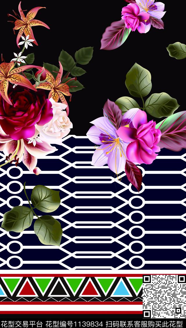 宫廷风大牌风数码华亿平台数码印花华亿平台下载（图片编号: 1139834） - 瓦栏（Walan）