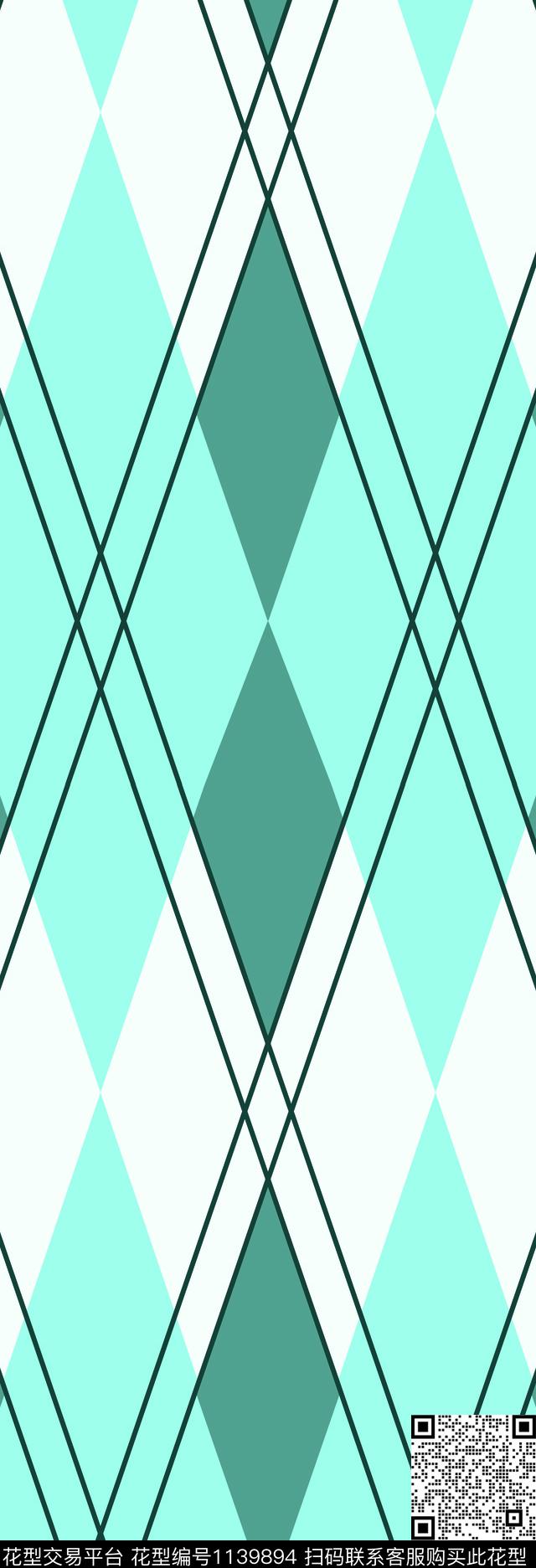 趣味格子大牌风数码印花华亿平台下载（图片编号: 1139894） - 瓦栏（Walan）